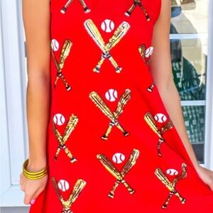 ISO: QUEEN OF SPARKLES Red, white, or gray Baseball Mini Dress